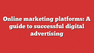 Online marketing platforms: A guide to successful digital advertising