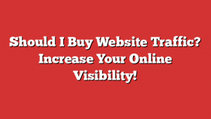 Should I Buy Website Traffic? Increase Your Online Visibility! 1 Should I Buy Website Traffic? Increase Your Online Visibility!