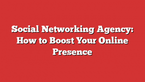 Social Networking Agency: How to Boost Your Online Presence