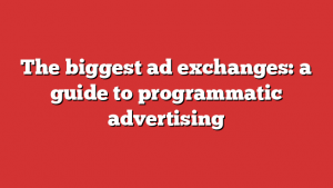 The biggest ad exchanges: a guide to programmatic advertising