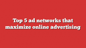 Top 5 ad networks that maximize online advertising