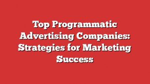 Top Programmatic Advertising Companies: Strategies For Marketing Success