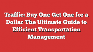 Traffic: Buy One Get One for a Dollar  The Ultimate Guide to Efficient Transportation Management