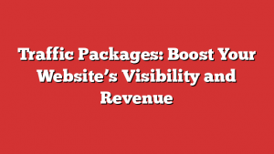 Traffic Packages: Boost Your Website’s Visibility and Revenue