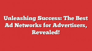 Unleashing Success: The Best Ad Networks for Advertisers, Revealed!