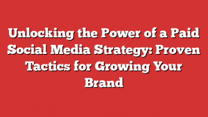 Unlocking the Power of a Paid Social Media Strategy: Proven Tactics for Growing Your Brand