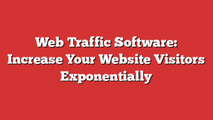 Web Traffic Software: Increase Your Website Visitors Exponentially