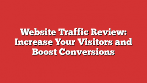 Website Traffic Review: Increase Your Visitors and Boost Conversions