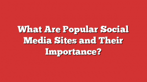 What Are Popular Social Media Sites and Their Importance?