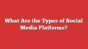 What Are The Types Of Social Media Platforms? 3 What Are The Types Of Social Media Platforms?