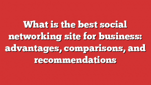 What is the best social networking site for business: advantages, comparisons, and recommendations