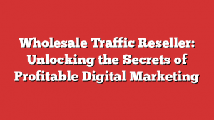 Wholesale Traffic Reseller: Unlocking the Secrets of Profitable Digital Marketing