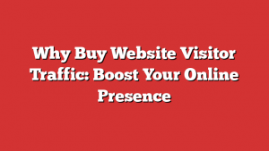 Why Buy Website Visitor Traffic: Boost Your Online Presence