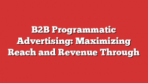 B2B Programmatic Advertising: Maximizing Reach and Revenue Through