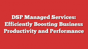 DSP Managed Services: Efficiently Boosting Business Productivity and Performance