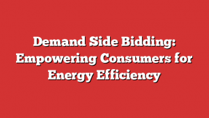 Demand Side Bidding: Empowering Consumers for Energy Efficiency