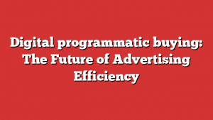 Digital programmatic buying: The Future of Advertising Efficiency