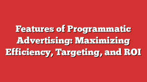 Features of Programmatic Advertising: Maximizing Efficiency, Targeting, and ROI