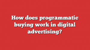 How does programmatic buying work in digital advertising?