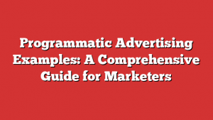 Programmatic Advertising Examples: A Comprehensive Guide for Marketers