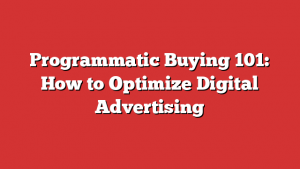 Programmatic Buying 101: How to Optimize Digital Advertising