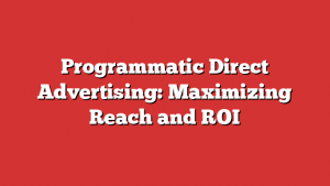 Programmatic Direct Advertising: Maximizing Reach and ROI