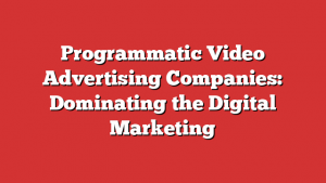 Programmatic Video Advertising Companies: Dominating the Digital Marketing