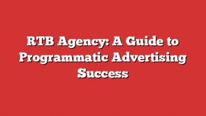 Rtb Agency: A Guide To Programmatic Advertising Success