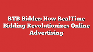 RTB Bidder: How RealTime Bidding Revolutionizes Online Advertising