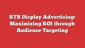 RTB Display Advertising: Maximizing ROI through Audience Targeting