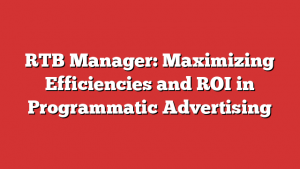 RTB Manager: Maximizing Efficiencies and ROI in Programmatic Advertising