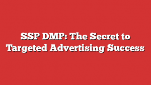 SSP DMP: The Secret to Targeted Advertising Success