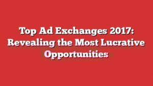 Top Ad Exchanges 2017: Revealing The Most Lucrative Opportunities