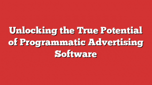 Unlocking the True Potential of Programmatic Advertising Software