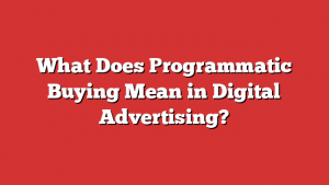 What Does Programmatic Buying Mean in Digital Advertising?