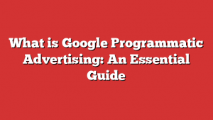 What is Google Programmatic Advertising: An Essential Guide