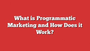 What Is Programmatic Marketing And How Does It Work? 1 What Is Programmatic Marketing And How Does It Work?