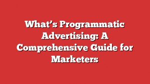 What’s Programmatic Advertising: A Comprehensive Guide For Marketers