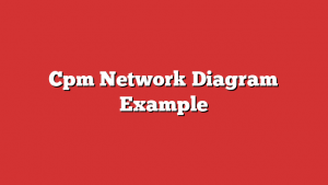 Cpm Network Diagram Example