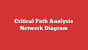 Critical Path Analysis Network Diagram