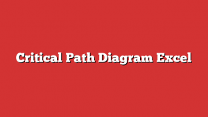 Critical Path Diagram Excel