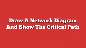 Draw A Network Diagram And Show The Critical Path Draw A Network Diagram And Show The Critical Path