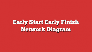 Early Start Early Finish Network Diagram