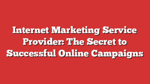 Internet Marketing Service Provider: The Secret to Successful Online Campaigns