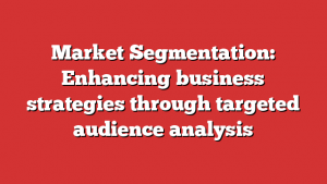 Market Segmentation: Enhancing business strategies through targeted audience analysis