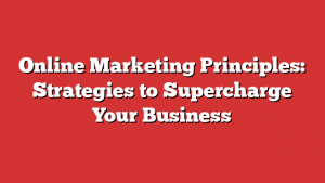 Online Marketing Principles: Strategies to Supercharge Your Business 1 Online Marketing Principles: Strategies to Supercharge Your Business