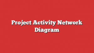Project Activity Network Diagram
