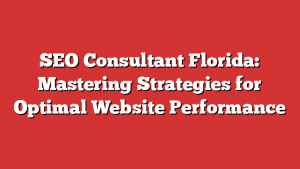 SEO Consultant Florida: Mastering Strategies for Optimal Website Performance