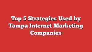 Top 5 Strategies Used By Tampa Internet Marketing Companies 2 Top 5 Strategies Used By Tampa Internet Marketing Companies