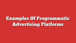 Examples Of Programmatic Advertising Platforms